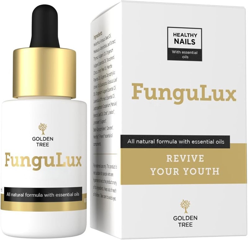 Golden Tree FunguLux - Natural Fungal Nail Treatment for Toenails Extra Strong Transparent Fungal Nail Treatment Gel for Men and Women with Essential Oils for Effective Anti-Fungal Nail Treatment